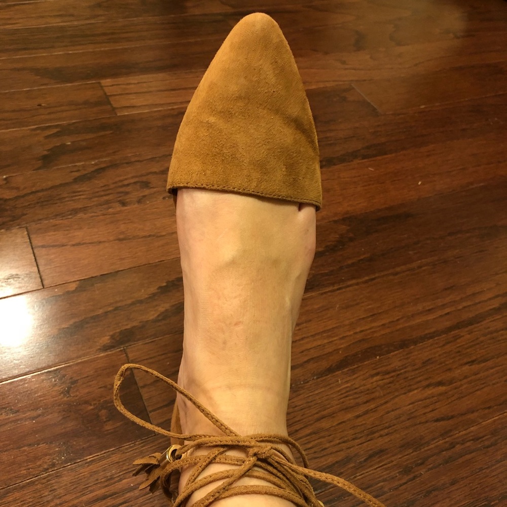 Jessica Simpson Lace Up Flats Brown Suede US 7
